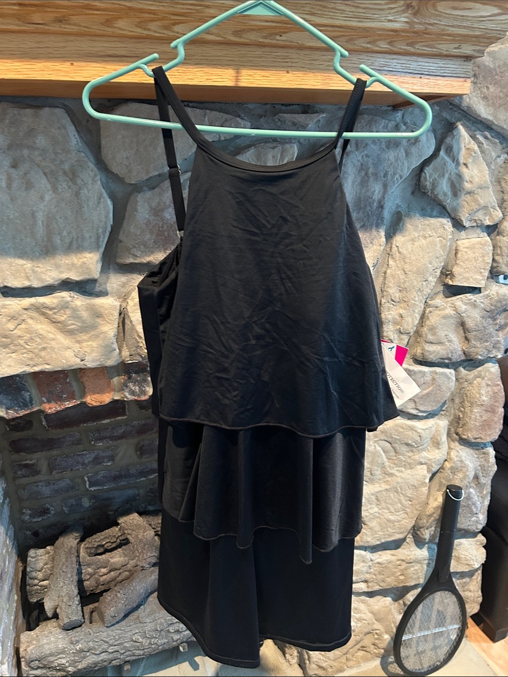 Black Tiered Ruffle One-Piece Swimsuit